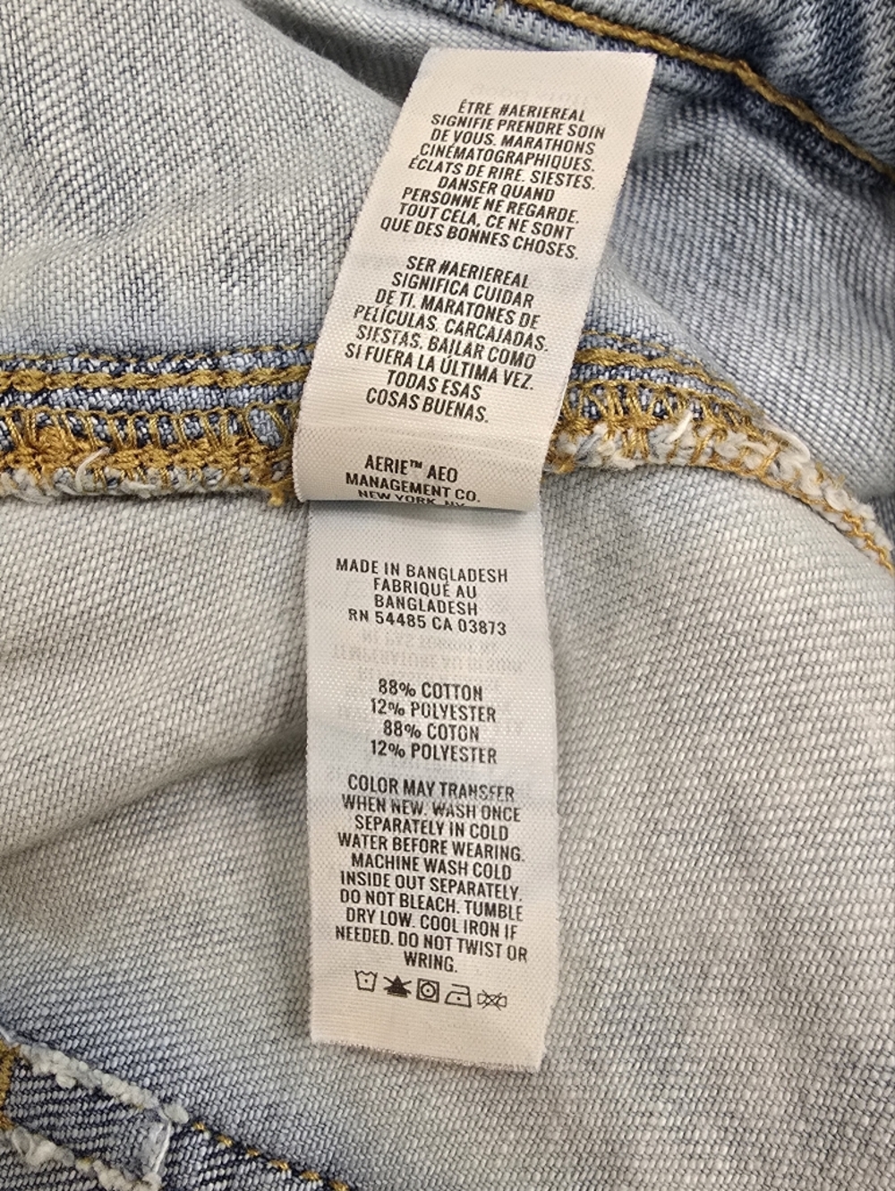 Aerie Denim Cargo Micro Mini Skirt M Blue Distressed - Picture 9 of 11